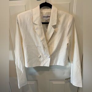 Steve Madden Courtney Jacket ivory linen size small new with tags